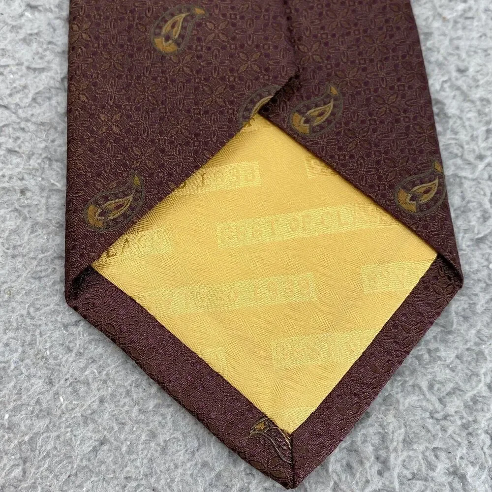 Robert Talbott Best Of Class Silk Tie Brown Paisley Hand‎ Sewn Made USA Gorpcore